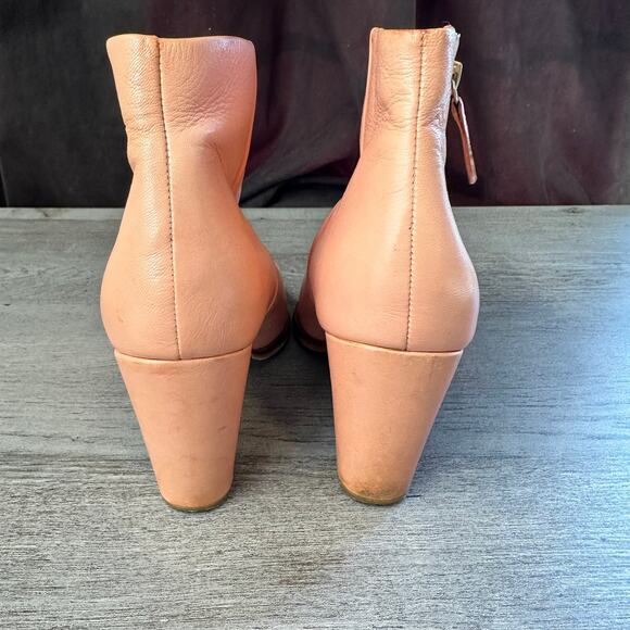 Miista Leather Ankle Boots Side Zipper Heeled 39 Pink - Picture 5 of 12